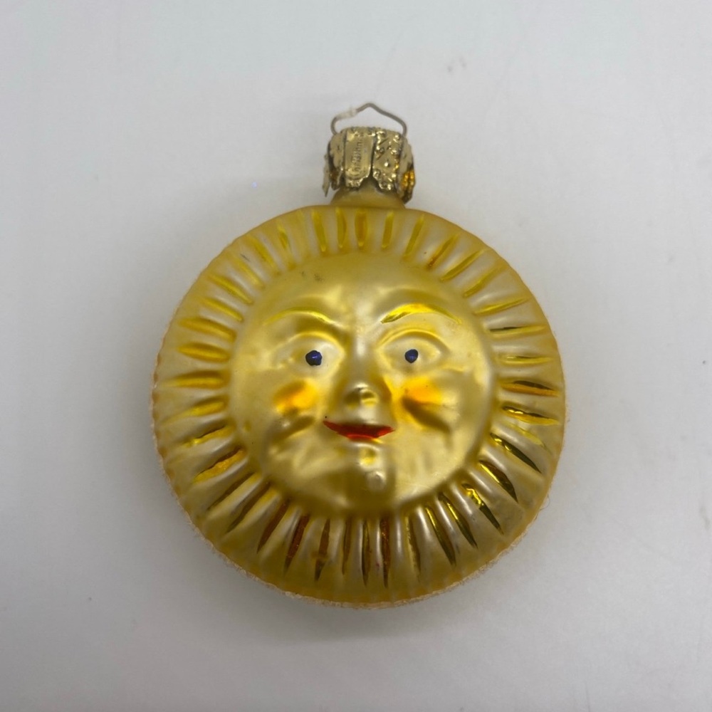 Christborn Blown Glass Sun Ornament Germany Sunny Sol Sunshine Christmas Tree - Picture 2 of 8